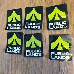 NEW Set Lot of 6 Public Lands Yellow and GREEN Stickers NEW You Get All 6